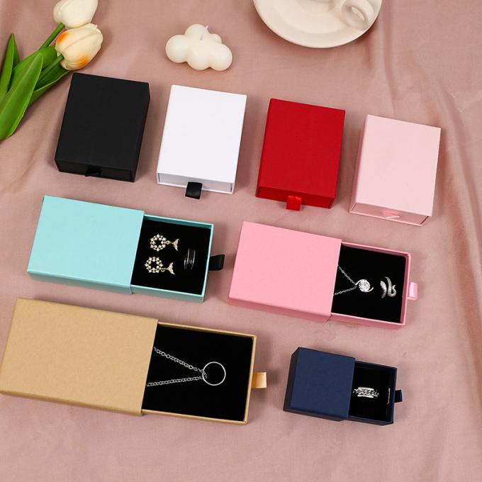 オーダーメイド ロゴ カードボード ドラワー 首飾品 包装 箱 ネックレス イヤリング ブレスレット リング 宝石 箱 5